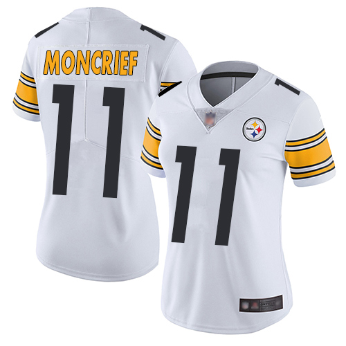 Women Pittsburgh Steelers Football #11 Limited White Donte Moncrief Road Vapor Untouchable Nike NFL Jersey
